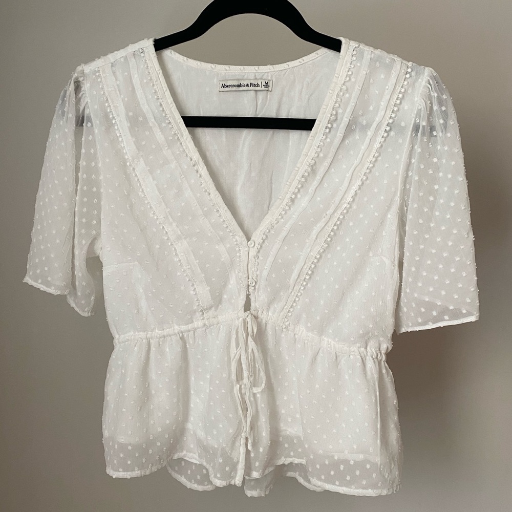 Flowy White Business Casual Blouse